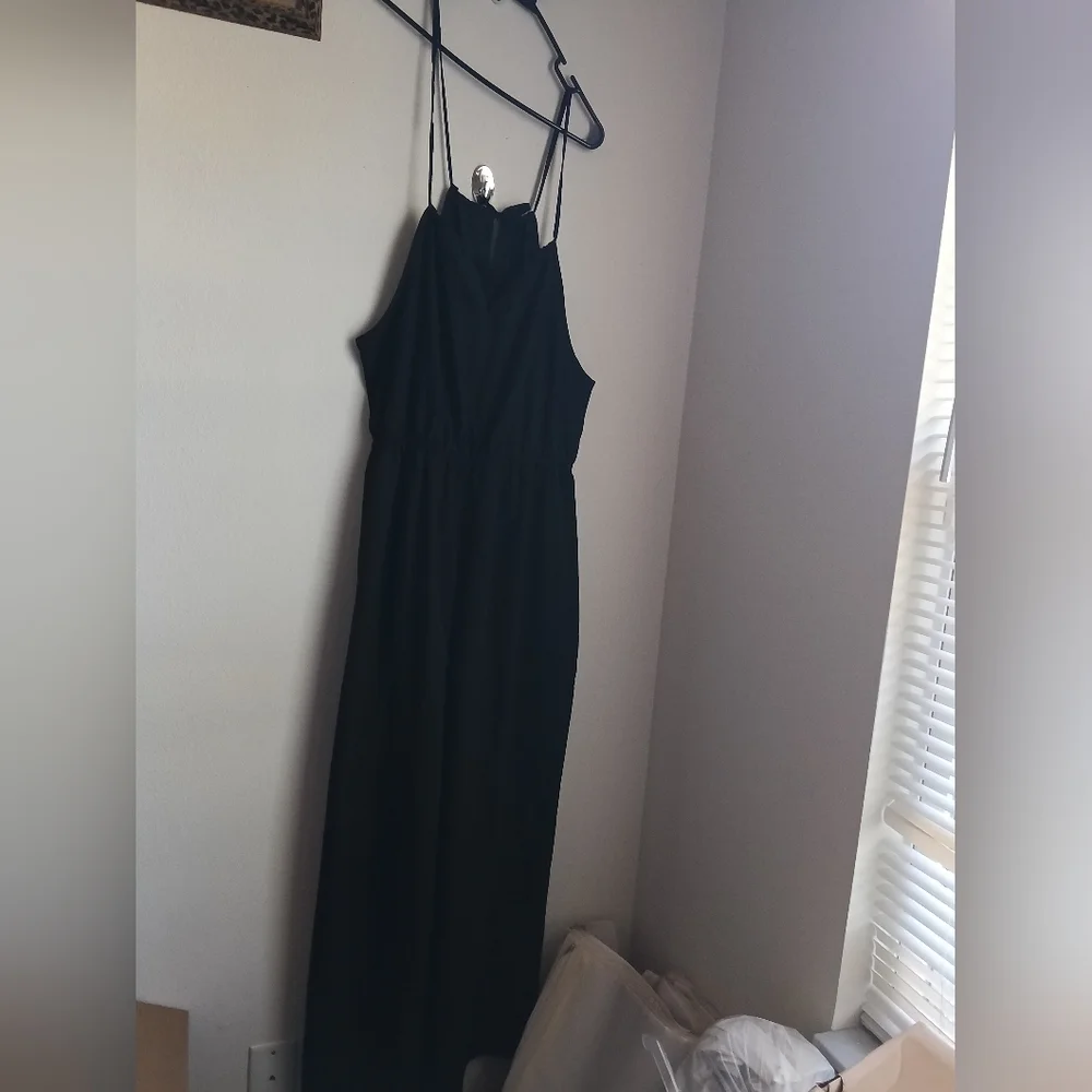 Shein Jumpsuit Women XL Black Wide Leg Elegant Formal Versatile Office Dinner - Picture 1 of 3